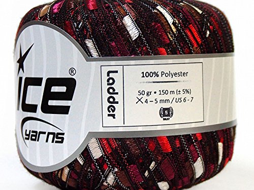 Berry Tart Ladder Ice Reds Wines Browns Cream Trellis Ribbon Yarn 164Yd 34130