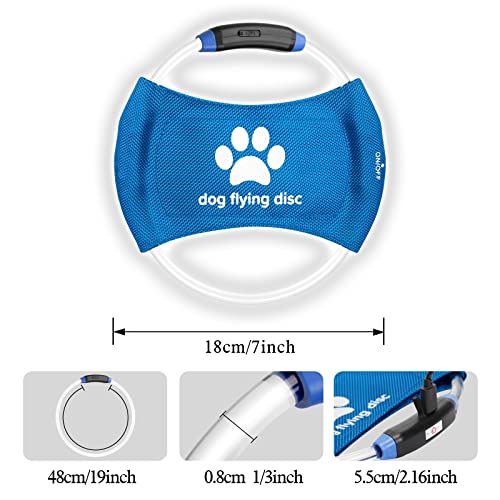 Zzyhsyxl 7 Inch Light Up Dog Flying Discs, 2 Pack Outside Dog Toys With 3 Light-Emitting Modes, Dog Flying Ring Toys For Physical Exercise, Outdoor Sports - Green Blue #TOP2