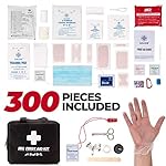M2 BASICS 300 Piece 40 Unique Items First Aid Kit Free First Aid Guide Emergency Medical Supply for Home Office Outdoors Car Survival Workplace