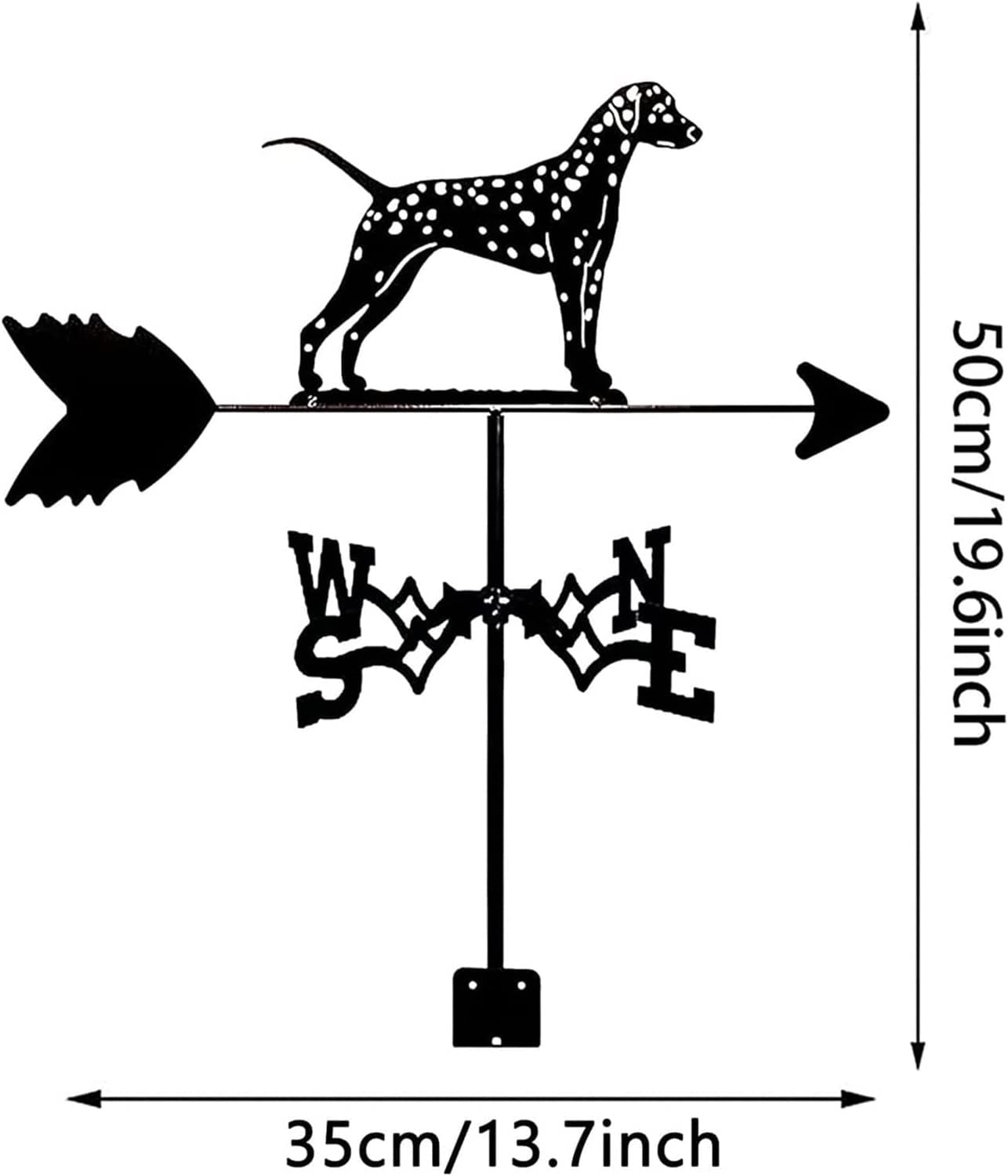 Girouette décorative en Forme d'animal, avec Support en métal, pour Jardin, pelouse ou Cour (dalmatiens).