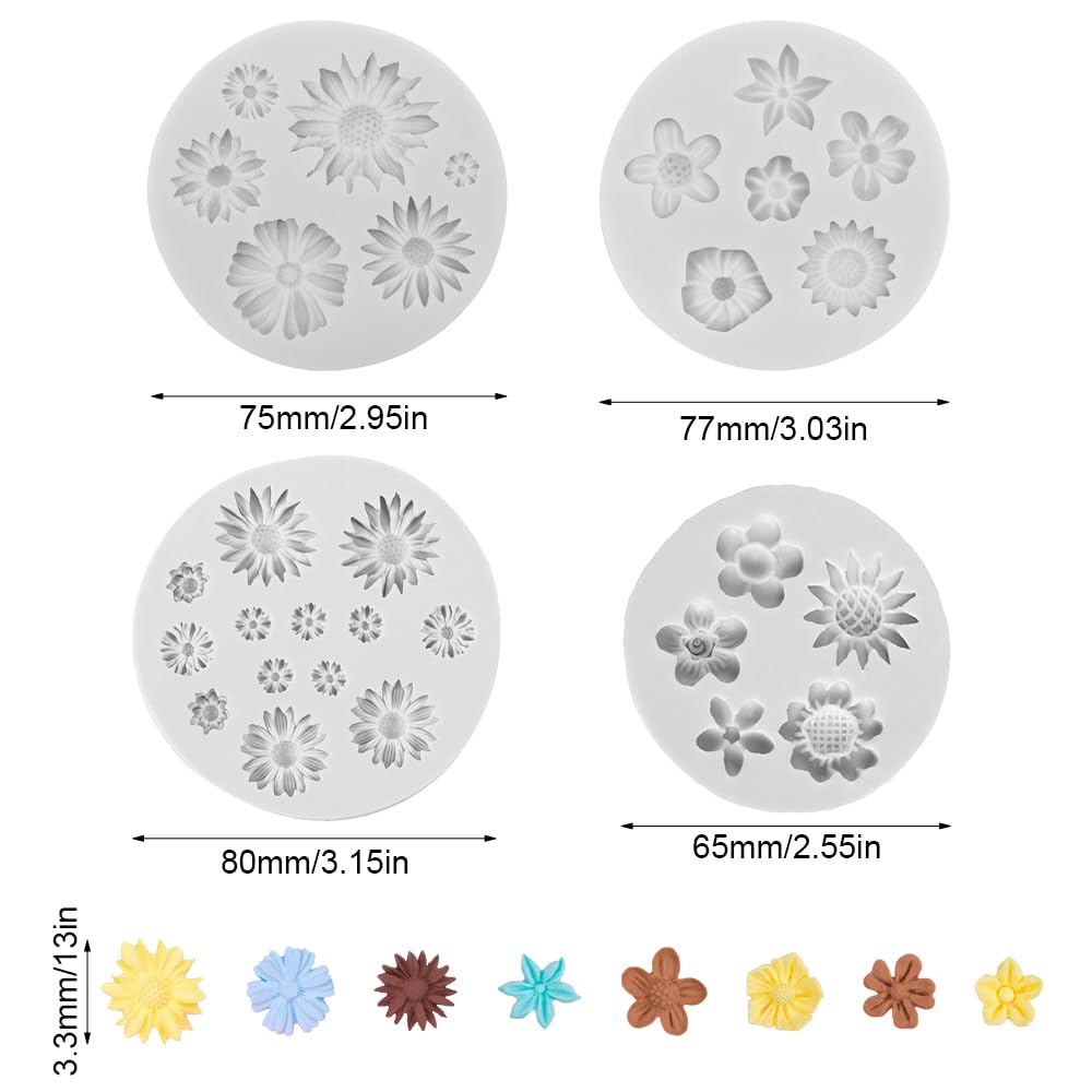Stampi In Silicone A Forma Di Fiore: Margherite E Crisantemi Per Dolci, Cioccolato, Resina E Sapone Fai Da Te
