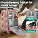 Joyway 20 Inch Carry on Luggage with Aluminium Frame and Front Pocket, PC Hardshell Suitcase with USB Port and Cup Holder, 21.5x14.2x9 Airline Approved, Luggage with Spinner Wheel TSA Lock(Rose Gold)