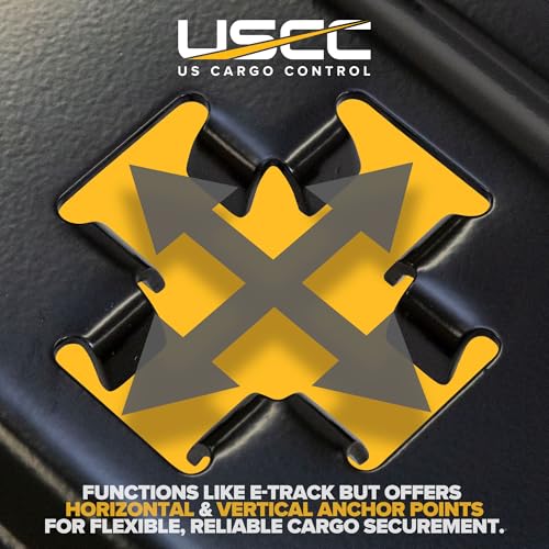 Image of US Cargo Control X Track Rails (2-Pack), 2 FT Black X-Track Rail for Trailers, Pickup Trucks, Garages, and Sheds - Use with E-Track Straps for Vertical and Horizontal Alignment