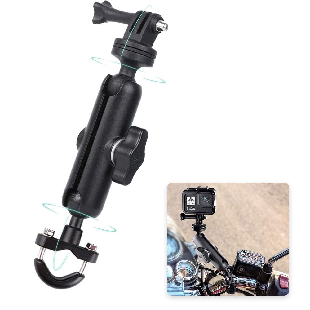 ADOFYS 2022 Version Action Camera Mount (Handlebar only) Aluminium Alloy Universal Mount with Two 360° rotational Angle 1/4 Metal Stand for All Action Cameras
