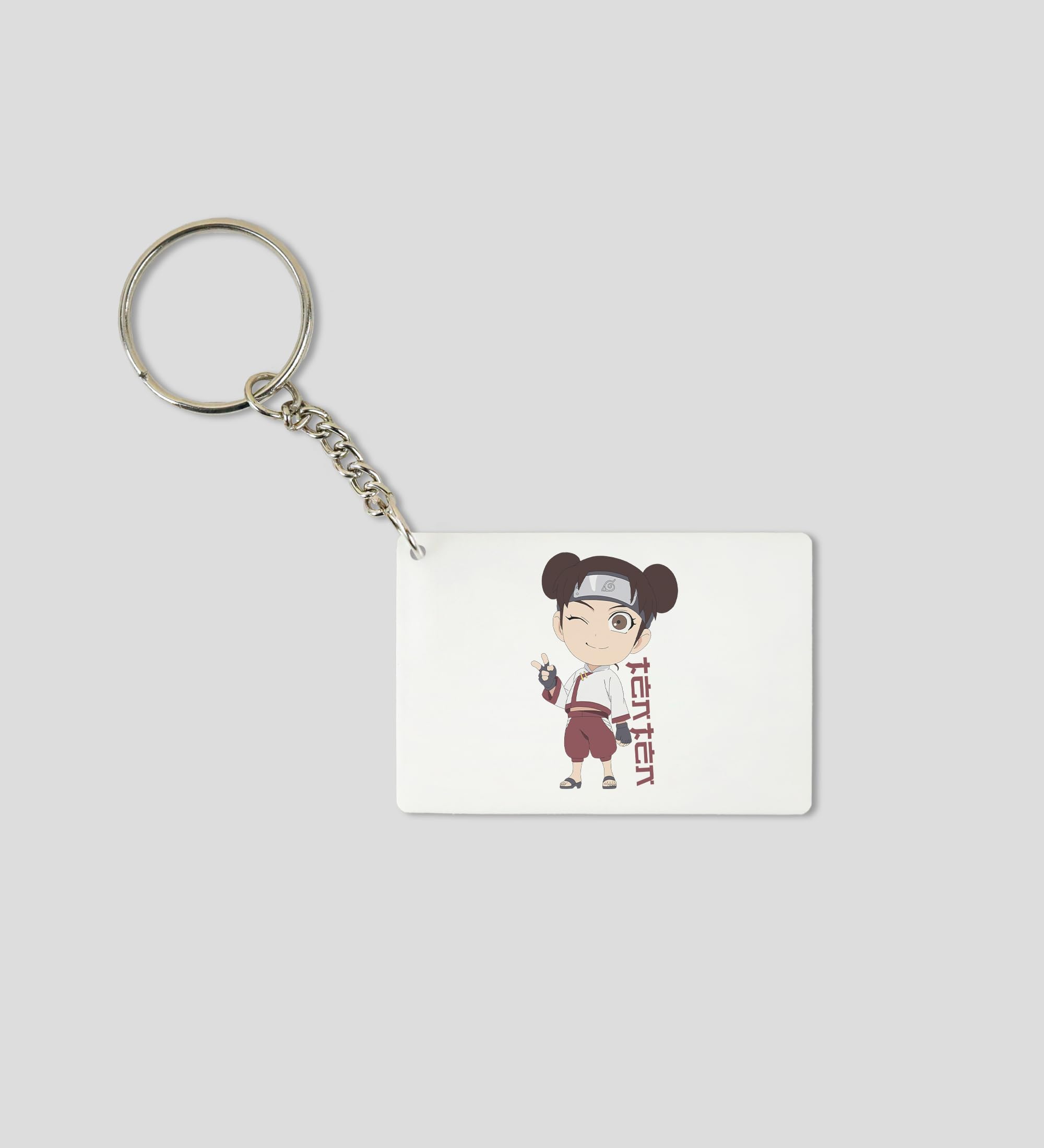 RESELLBEE Tenten’S Precision - Printed White Anime Keychains Pack Of 2