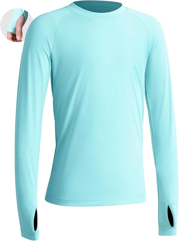 Niksa UV Shirt Kinder Langarm Schwimmshirt UPF 50+ Schnelltrocknend Rashguard fĂĽr Jungen 6-16 Jahre Wassersport Badeshirt
