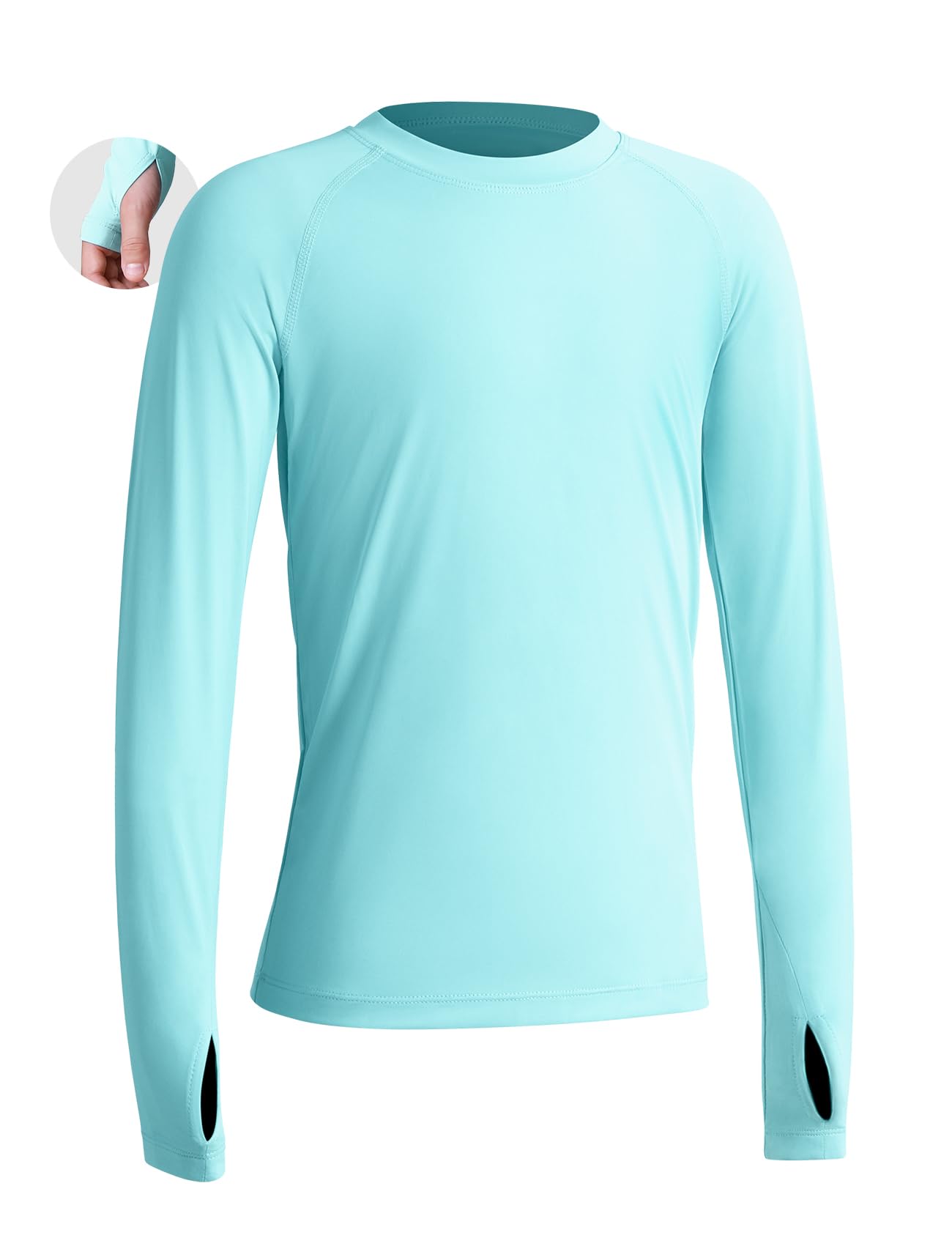 Niksa UV Shirt Kinder Langarm Schwimmshirt UPF 50+ Schnelltrocknend Rashguard für Jungen 6-16 Jahre Wassersport Badeshirt