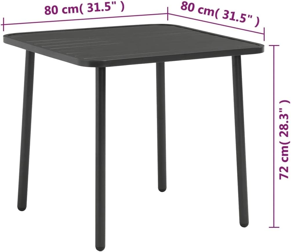 Patio Table,Outdoor Coffee Table,Outdoor Dining Table,Outdoor Patio Furniture,Bistro Table,Balcony Table,Patio End Table,Weather Resistant,Slatted Design,for Deck,Garden, Dark Gray 59.1"x35.4"x28.3"