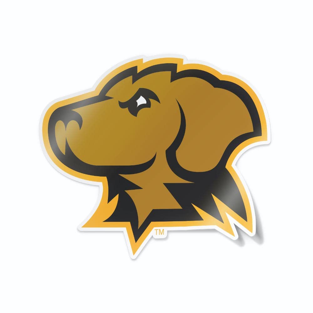 University of Maryland Baltimore County Golden Retrievers UMBC Dog Head Logo Gold and Black Weatherproof Vinyl Sticker Car Decal from Nudge Printing