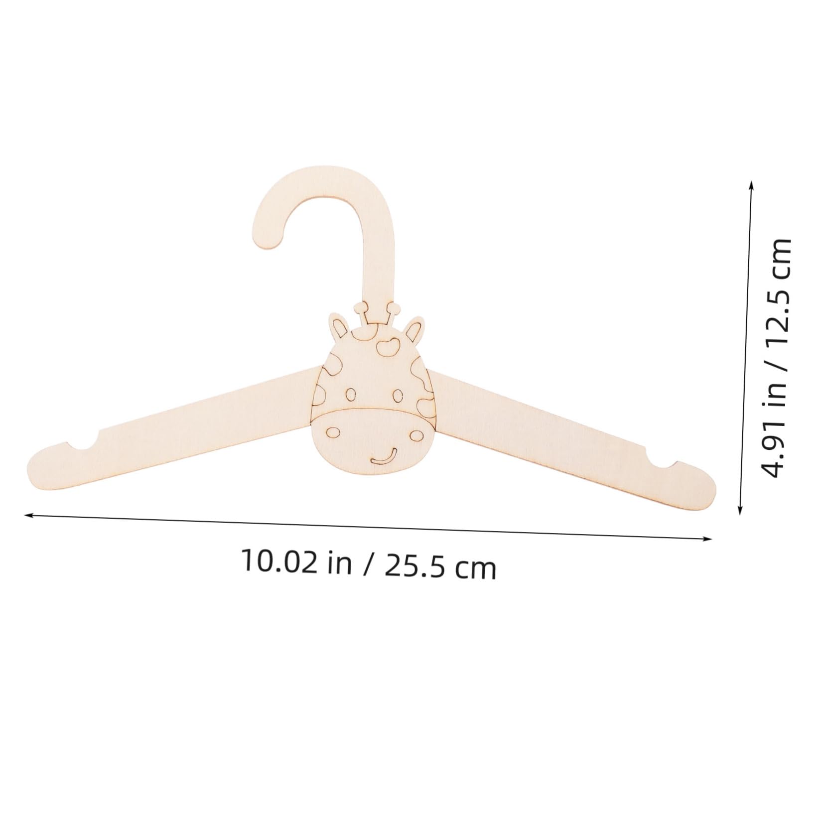 Happyyami 5 Wooden Hangers Giraffe Design Boys and Girls and Infant Clothing Hangers DIY Decor Small Closet Organizer