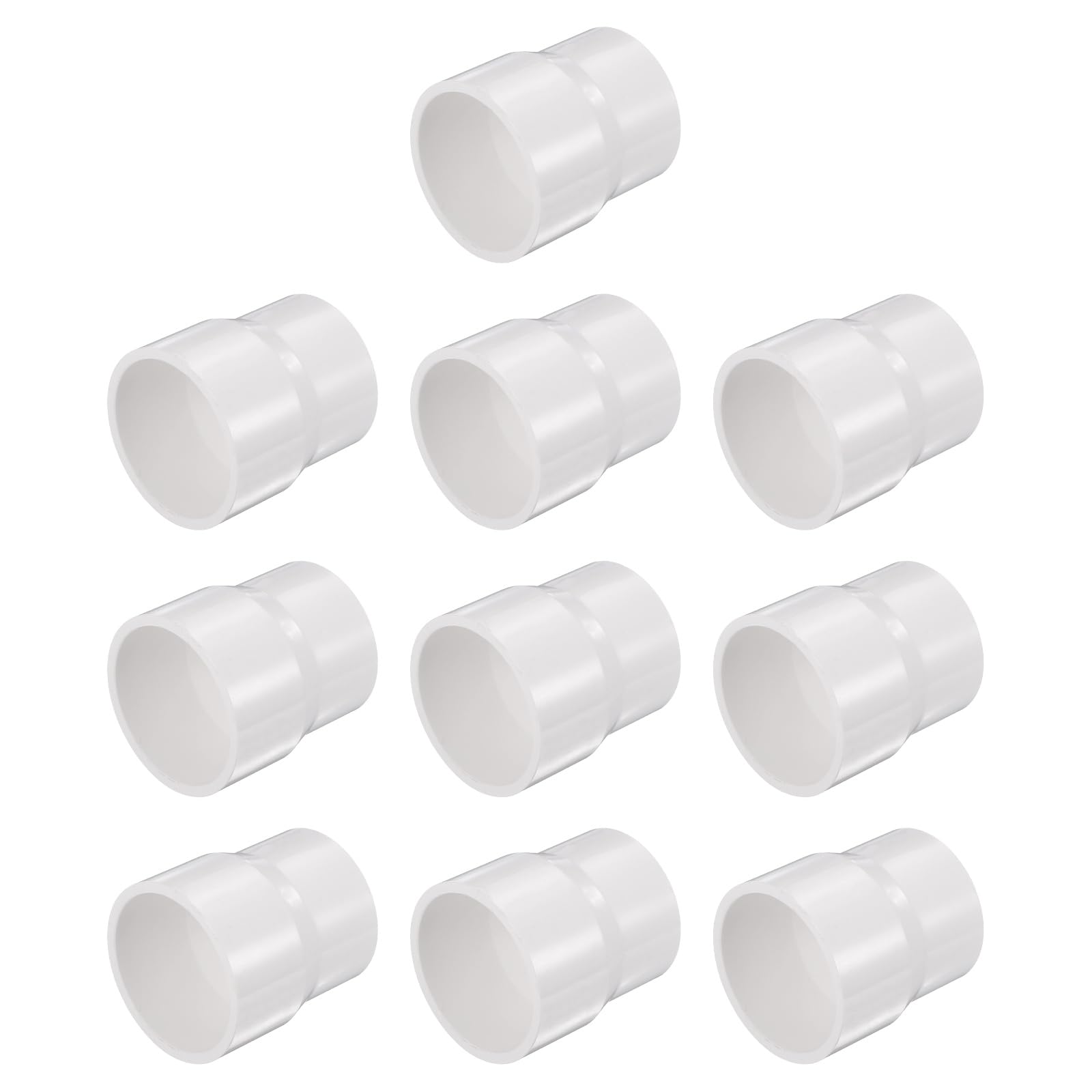 sourcing map 10 raccordi riduttori in PVC, 1-1,3 x 2,5-0,6 cm, adattatore riduttore Schedule 40, raccordi per tubi in PVC, connettori per irrigazione di approvvigionamento idrico, bianco | Connettori a zoccolo per tubi
