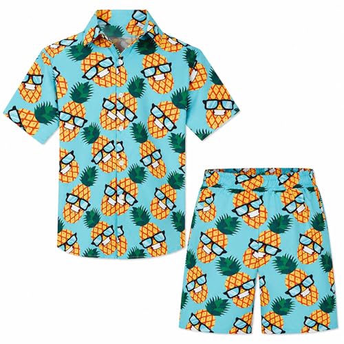 Amazon.com: Yoimira Boys Hawaiian Shirt and Shorts Set Tropical