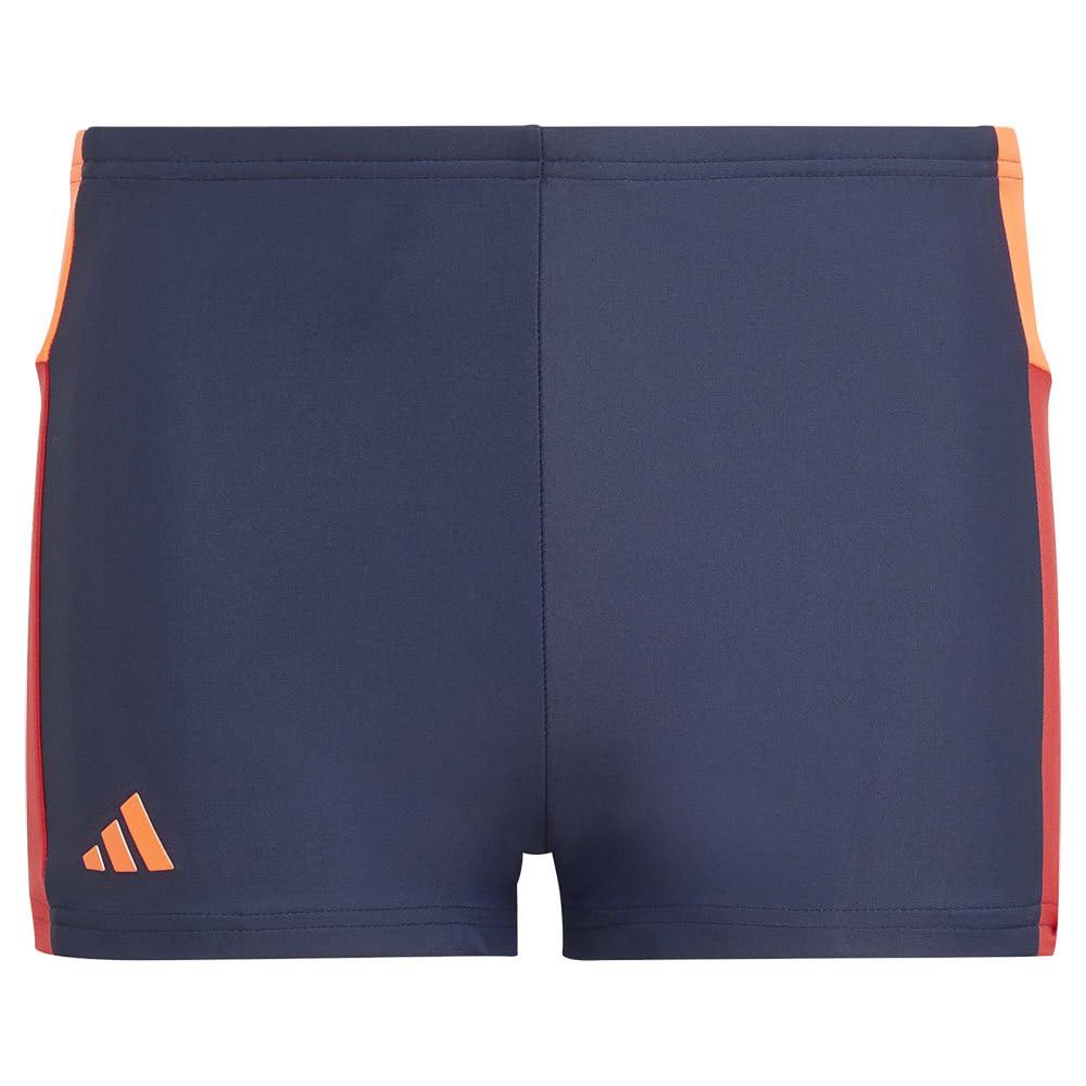 adidas Colourblock 3-Stripes Swim Boxers Traje de baño de una Sola Pieza, Legend Ink/App Solar Red/Better Scarlet, 12-13 Years Boy's