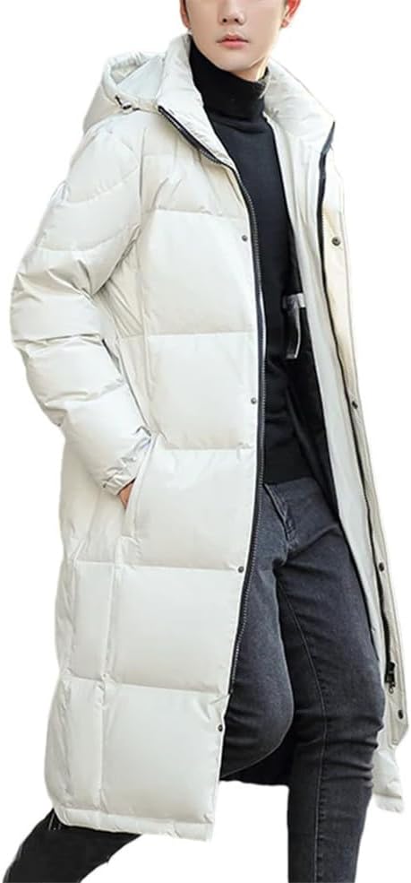 Haitpant -20°C Down Jacket Men Long Jackets Winter Warm Lightweight White Duck Down Coats Streetwear Overcoats