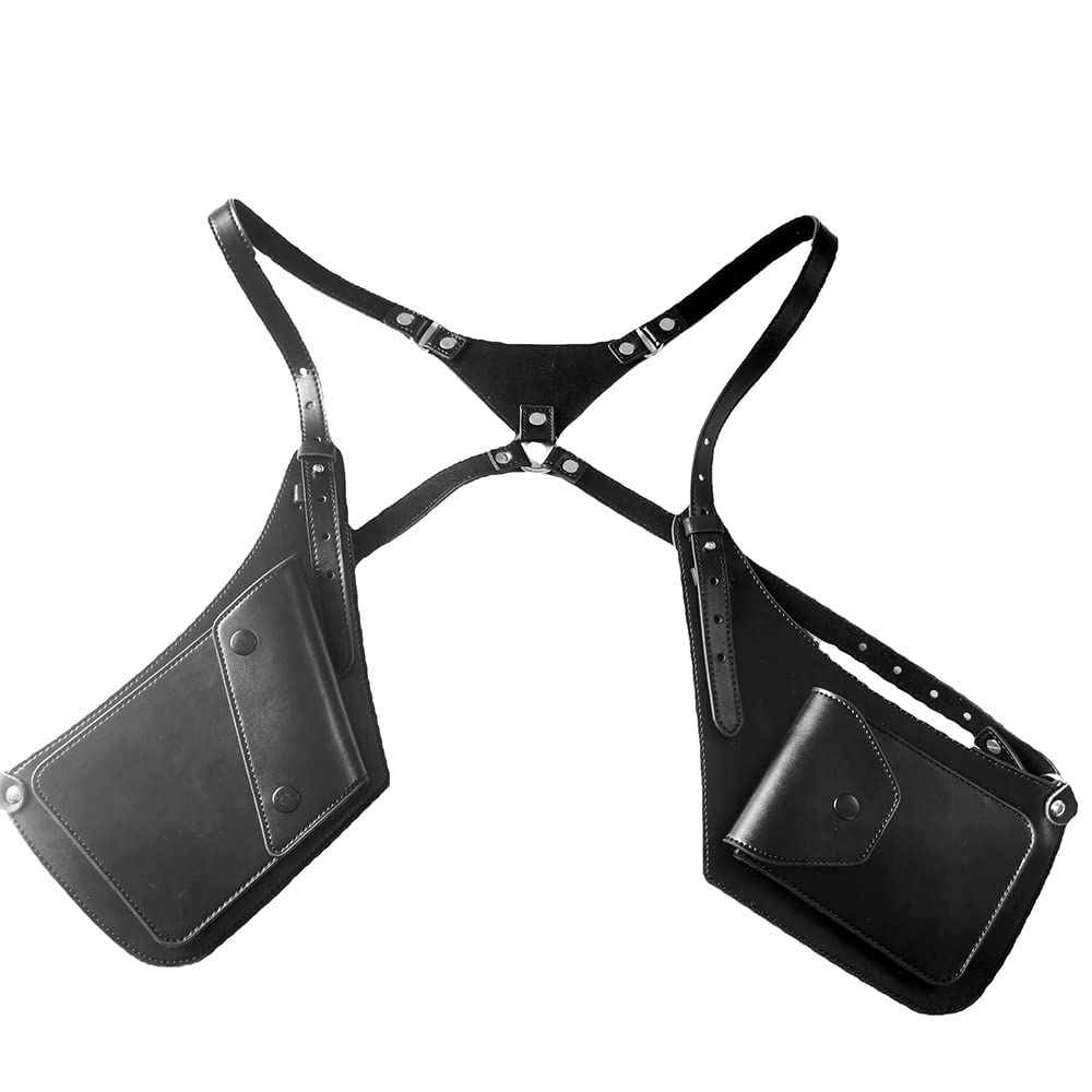 Retro Strap Hidden Underarm Double Shoulder Bag, Adjustable PU Leather Double Shoulder Pouch Armpit Bag Holster Bag Anti-Theft Wallet Portable Security Bag Holster Tactical Bag for Travel