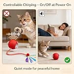 New Upgraded Interactive Cat Toy Ball – Smart Automatic Rolling Stimulating Chasing Teaser Ball for Bored Indoor Adult Cats and Dogs (Red) - Image 4