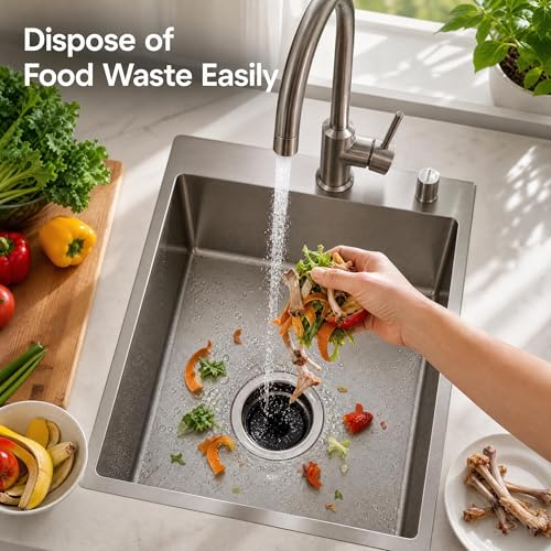 EliteEdge Garbage Disposal with Air Switch– 1/2 HP Continuous Feed Food Waste Disposer, Silver, Includes Air Switch & Accessories, Easy Install, Kitchen Trash Compactor by EliteEdge - Used condition - Image 3