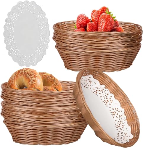 Paquete de 12 cestas para hamburguesas con forro de papel, cestas ovaladas clásicas de plástico para comida rápida, para servicio de alimentos