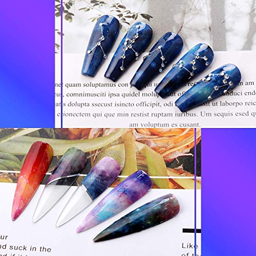 Makartt 2Pcs 15Ml Nail Art Foil Glue Gel With Stickers Set Rose Flowers Metal Nail Transfer Gel 20Pcs 2.5Cm100Cm Stickers 10 Rolls 4Cm 100Cm Starry Sky Nail Art Foil Transfer Stickers #TOP4