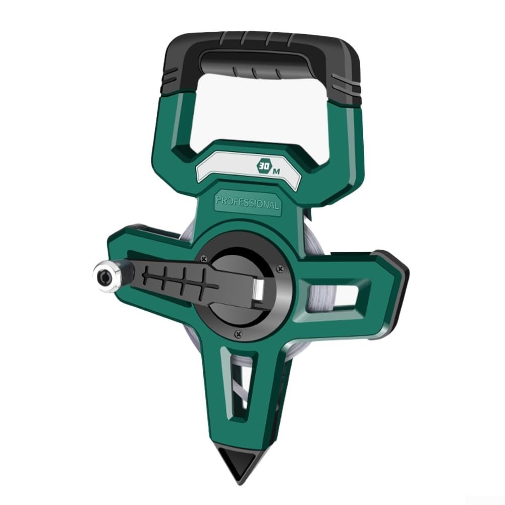 Metro a nastro portatile 3050100m in acciaio inox, strumento per misurazioni di precisione in edilizia e applicazioni a terra con durezza migliorata (30 m)