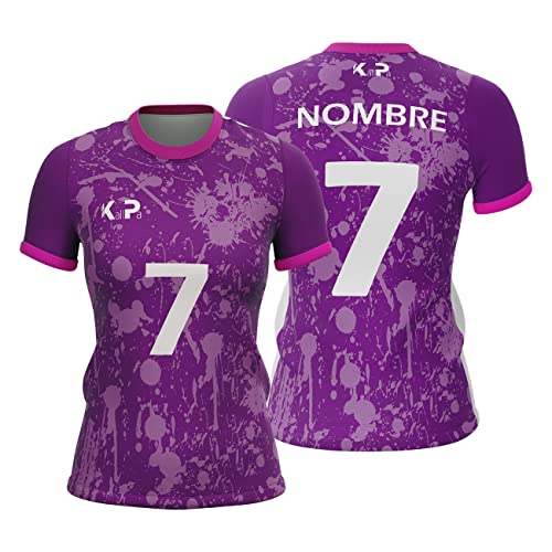 Equipación Deportiva de Voleibol Personalizada. Unisex niños y Adultos. Solo Camiseta. Personaliza con tu Nombre, Escudo y número. Diferentes Modelos y Colores. (Modelo 8)