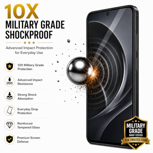 Image of ArmourPro 3D Borderless Tempered Glass for Redmi Note 14 SE and Redmi Note 14, Set of 2 HD Clear Screen Protectors with 3D Curved Edges, 9H Hardness, Oleophobic Coating, Case Friendly
