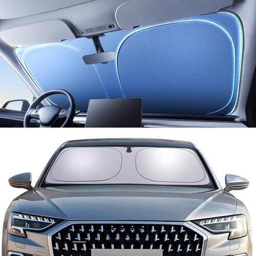 AUTOWOEL Windshield Sun Shade for Fit BMW X3 2018-2025 Foldable Sunshade with Titanium Silver & Ice...