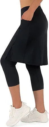 ANIVIVO Skirted Leggings for Women, Athletic Tennis Skirt Above Knee Length with Leggings Active Skirt Capris Pockets
