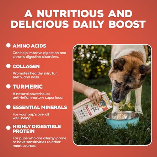 Image of Brutus Bone Broth Liquid for Dogs | All Natural | Made in USA | Glucosamine & Chondroitin for Healthy Joints | Human Grade Ingredients | Hydrating Food Topper, Gravy & Treat (Pork, 2-Pack)