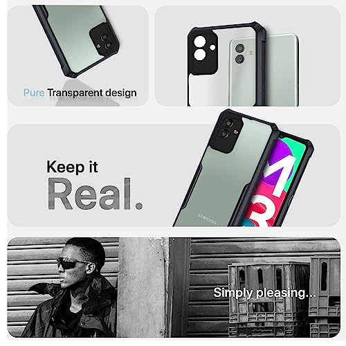 Image of Pikkme Samsung Galaxy M13 5G Back Cover | Crystal Clear Transparent Back | Ultra Hybrid | Full Camera Protection | Raised Edge | Bumper Back Case for Samsung Galaxy M13 5G (Black)
