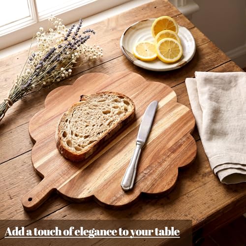 Tabla de cortar cuadrada de madera de acacia 35.99x34.03x1.60 cm miniatura 7