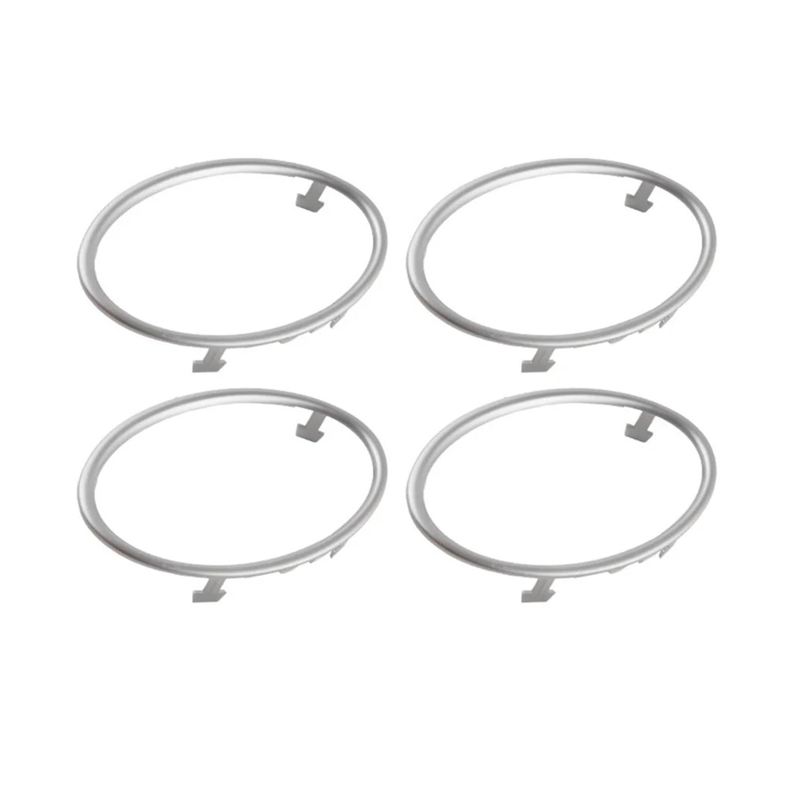 Car Interior Sticker 1/4Pieces for Focus 2 MK2 2005-2013 Car Air Conditioning Trim Outlet Decoration Circle Ring Sticker Auto Accessories(4pieces Silver)