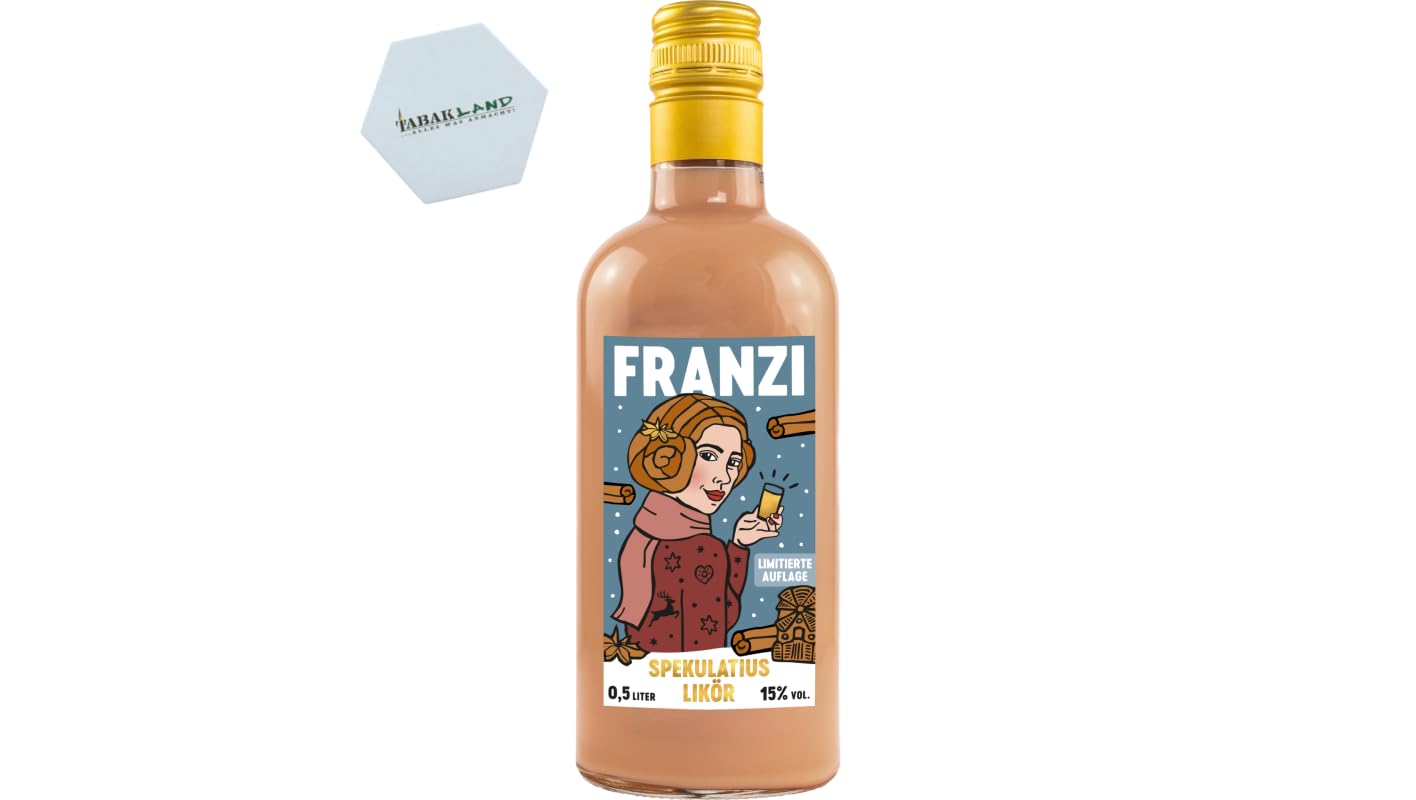 Franzi Spekulatius Likör | Veganer Winterlikör mit cremigem Spekulatius-Geschmack | 15% Vol. | 0,5 L | Würziger Genuss mit Zimt, Nelke, Kardamom & Vanille