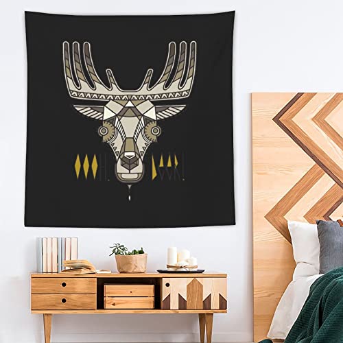 Ethnic Style Deer's Head Wall Tapestry Large Hanging Tapestry Aesthetic Home Decor Tapestry For Living Room Bedroom 60"X90" #TOP3