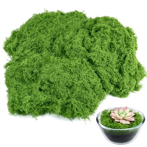 Draupnir Musgo verde falso para plantas de interior, musgo falso de 5.3 onzas para manualidades, preservado para bricolaje, decoración de centros de mesa, decoración de jardín de hadas, flores de boda