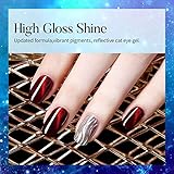 Kredioo Cat Eye Gel Nail Polish 9D - 6 Color Galaxy Cat Eye Milky Way Glitter Changing Phantom Chameleon Set - Gold, Red, Blue - Soak Off UV Gel Polish DIY Kit - Black Base Needed - Image 5