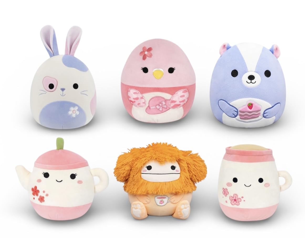 Squishmallows 2026 Easter Squad Bigfoot Teapot Bunny 5 Inch Mini Plush Doll Set of 6