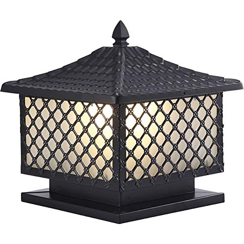 Lampe de table d'extérieur de style victorien en treillis pour pilier de jardin