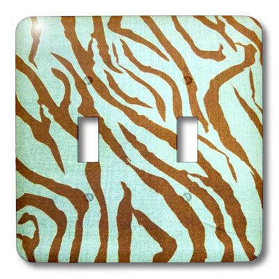 Interrupteur a bascule double marron n aqua zebra pour plaque murale - 3