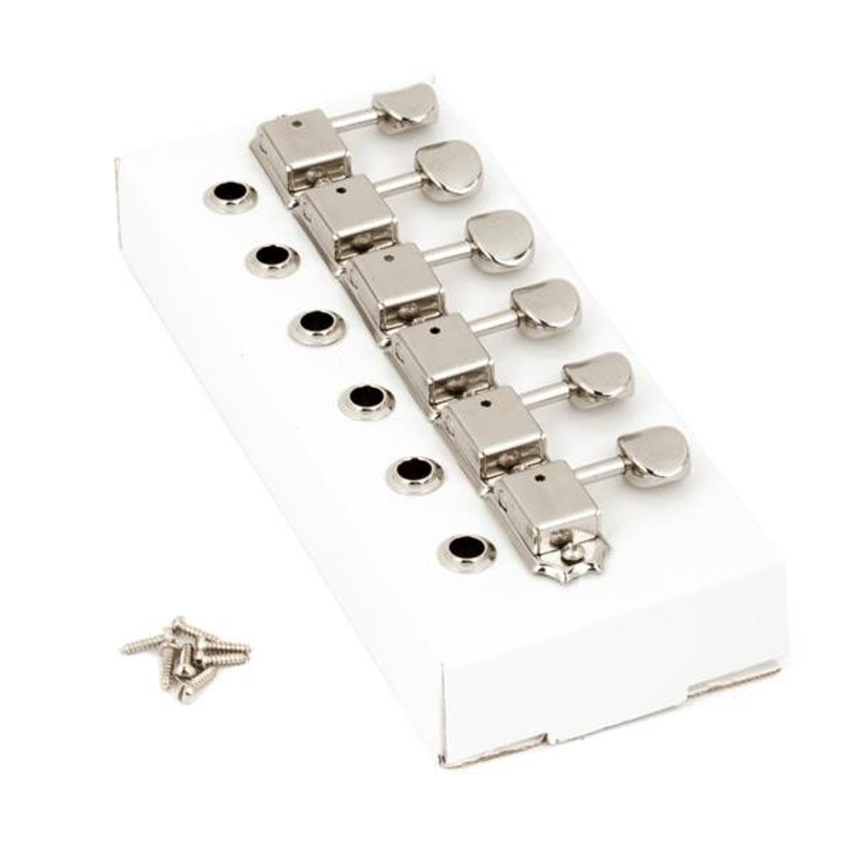 Fender® »AMERICAN VINTAGE STRAT®/TELE® TUNING MACHINES« Stimmmechaniken für E-Gitarre - Ratio 15:1-6-links - Farbe: Nickel