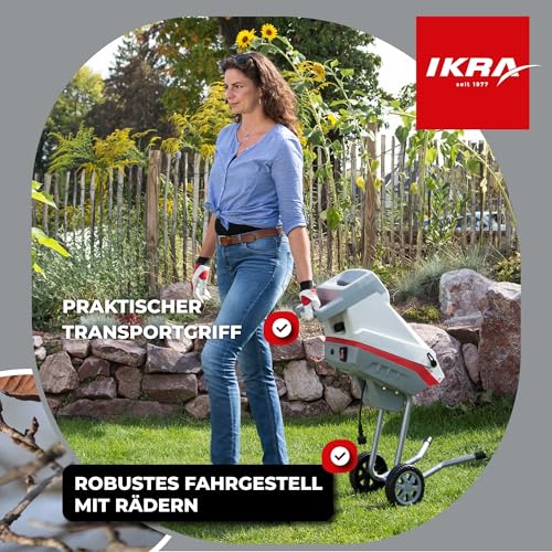 IKRA električna vrtna sjeckalica Sjeckalica s nožem IMH 2500 uklj. torba za sakupljanje 45l 2,500W dugotrajne reverzibilne oštrice