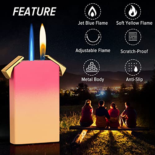 Encendedor Dual Flame Recargable Butano Rosa miniatura 3