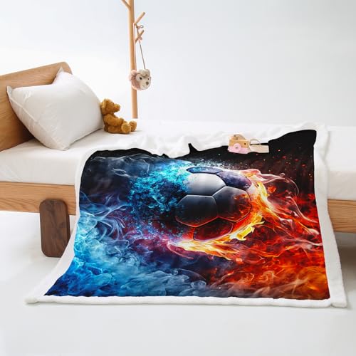 Plaid Cama Azul Rojo Y Naranja Colcha Plaid Sofa Diseño de Doble Cara Cubre Colcha Multiusos para Sofas Suave Manta Termica Blanket Lana de Cordero de Franela Espesar Durable 80x150cm