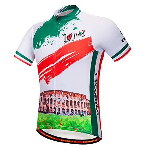 cycobyco, Maglia da Ciclismo da Uomo, a Maniche Corte, Riflettente, Leggera, Traspirante, ad Asciugatura Rapida - Cy606S - S