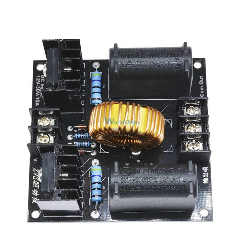 Detailed top view of the ZVS driver board components