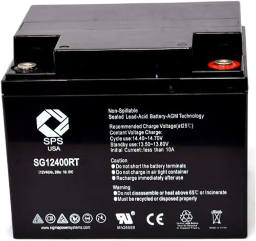 SPS Marca 12V 40Ah Batería de repuesto para Faam FLL12-42 (Terminal RT) (1 paquete)