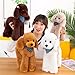 Xiyocadt Realistischer Hund, Stofftier, Spielzeug, Bezaubernd,Hund Kuscheltier Mit Schal Kawaii Tier PlüSch Puppe Pudel PlüSch Hunde Dog Geschenk FüR Kinder MäDchen (20cm,Weiß)
