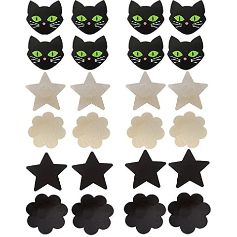 12 Pairs Multi Womens Pasties Disposable Nipple Cover Stick on Bra Breast Patches Cover