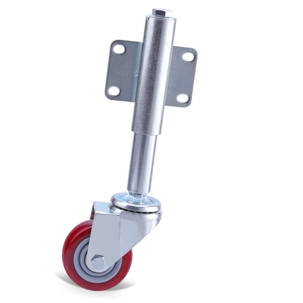 GBRJUYF Heavy Duty 100mm Swivel Caster Wheels with Brakes, Durable Polyurethane Trolley Wheels for Furniture, Spring Gate Wheels, Heavy Duty Metal Castors