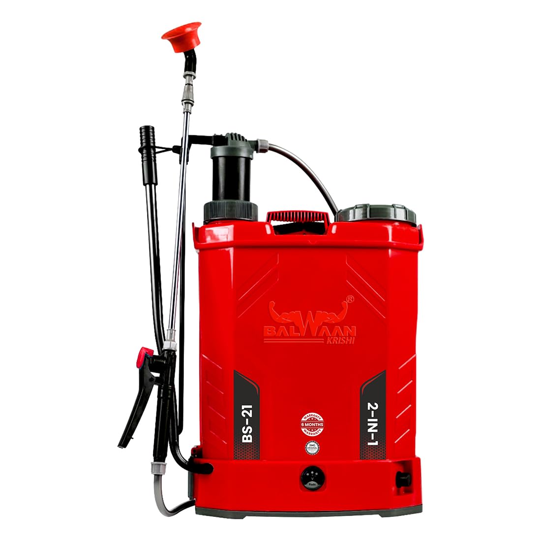 Balwaan Krishi Bs-21 Battery And Manual 2 In 1 Knapsack Sprayer 12 Volts X 8 Ampere | 20 Litres Tank Capacity | High Pressure Sprayer For Gardening, Farming & Sanitization